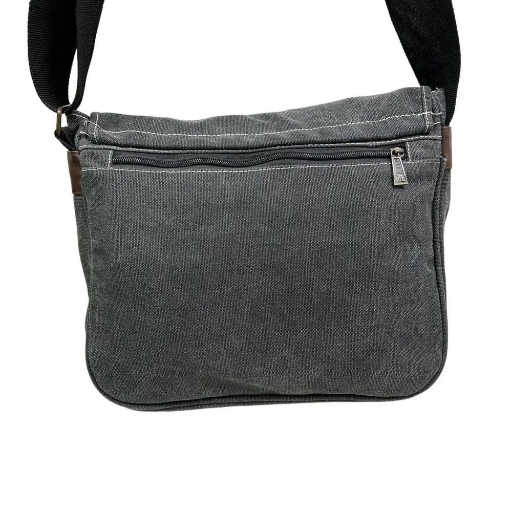 Mailbul Meibao Messenger‎ Bag Inner Zip Compartments Lined Black Wash Medium